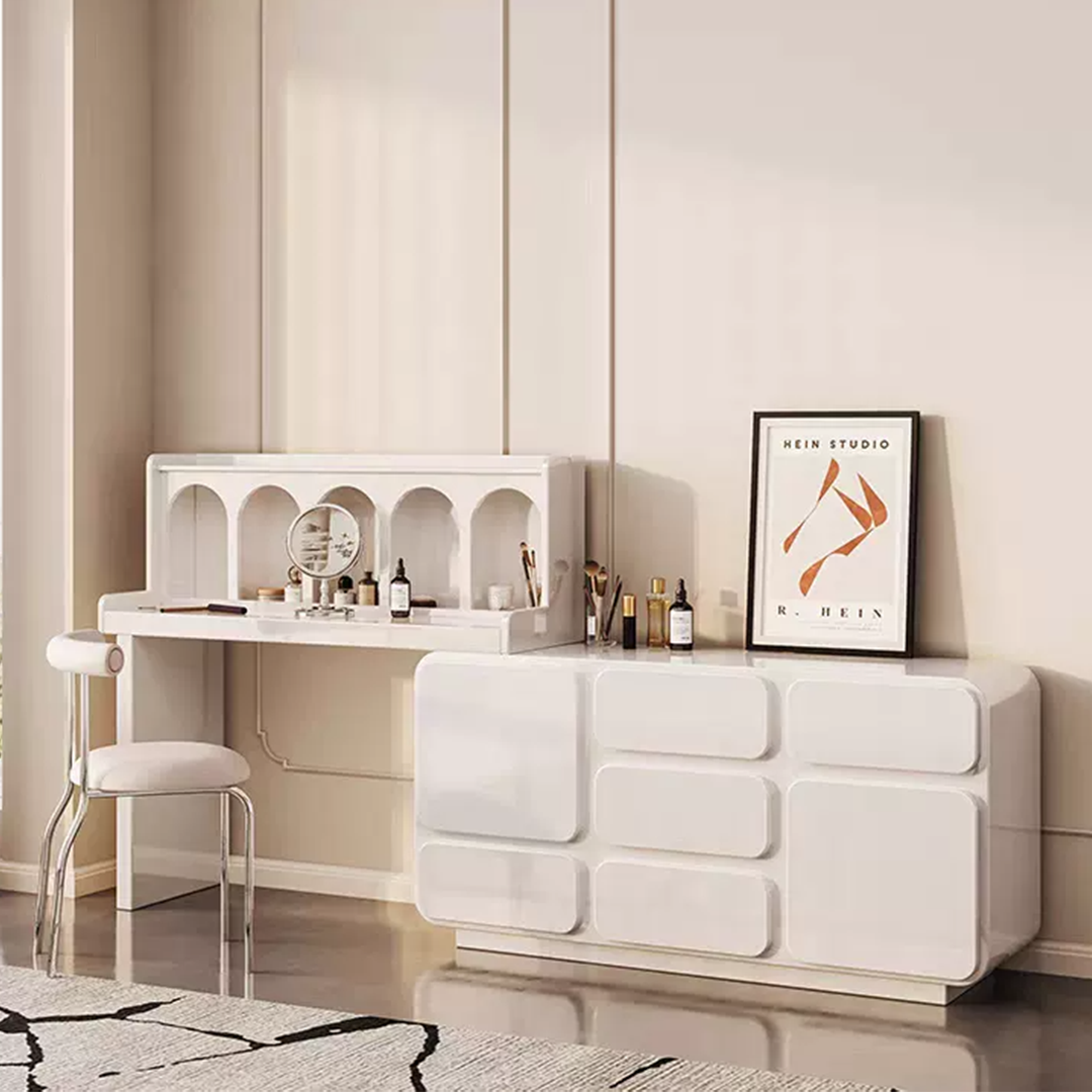 Thompson Dressing Table With Sideboard, Cream