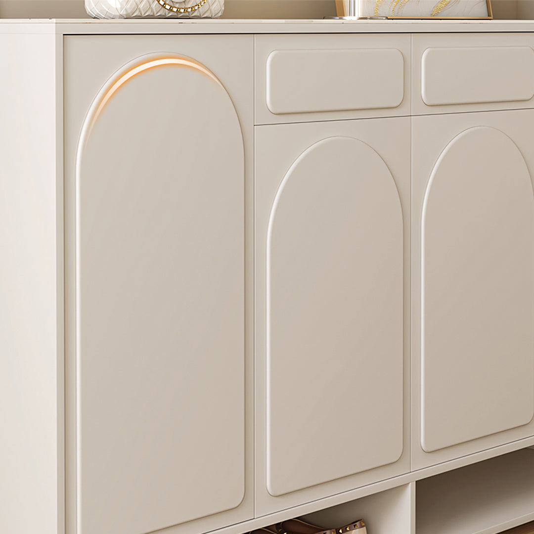 Ingrid Wall Shoe Cabinet, Shoe Storage, Cream Wood-Rit Concept-Rit Concept