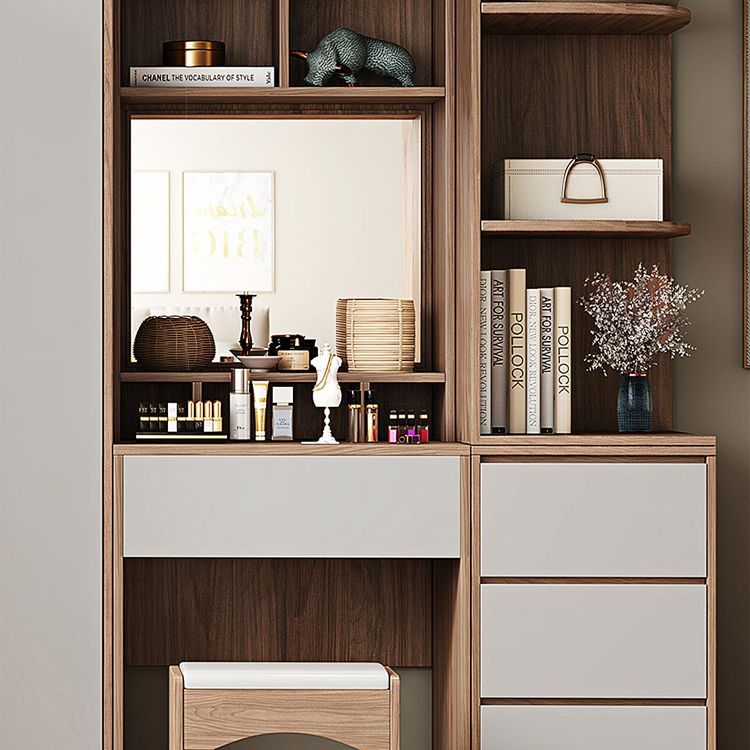 Bianchi Corner Wardrobe, L Shape Wardrobe With Dressing Table-Rit Concept-Rit Concept