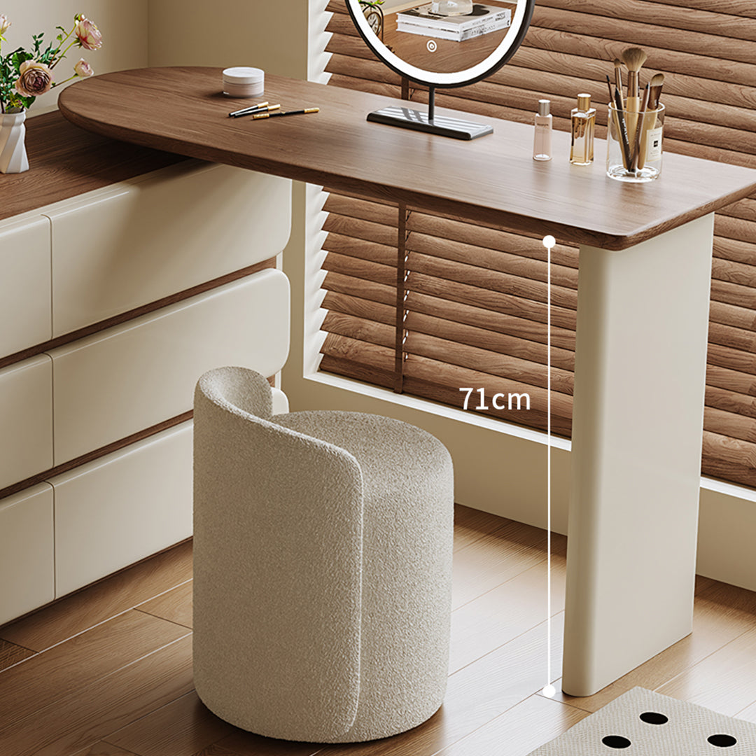 Lewis Dressing Table With Chest Of Drawers & Round Mirror, Solid Wood-Rit Concept-Rit Concept