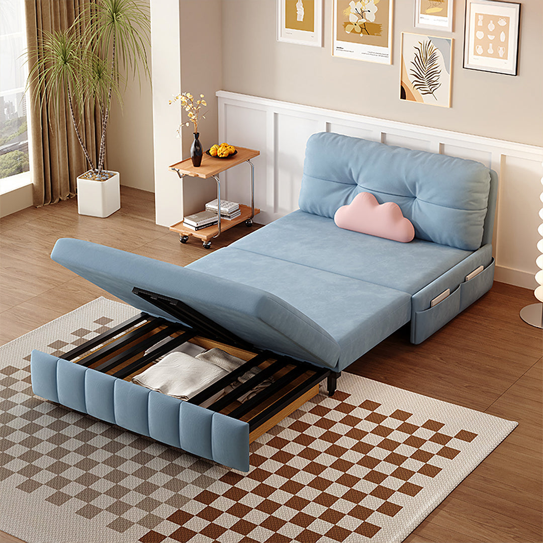 Sokolov Single Seater Sofa Bed, Two Seater Sofa Bed, Blue-Rit Concept-Rit Concept