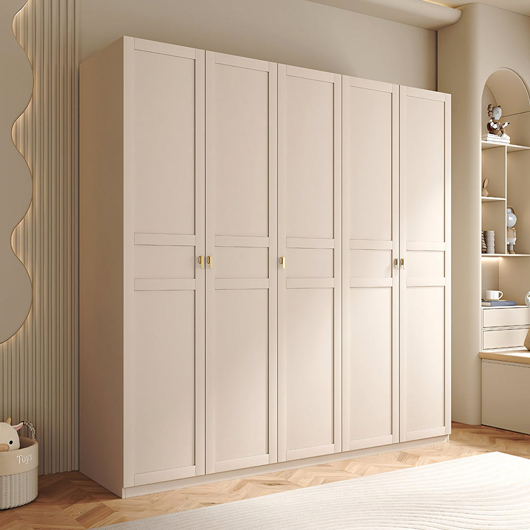 Leclerc Tall Wooden Wardrobe, White-Rit Concept-Rit Concept