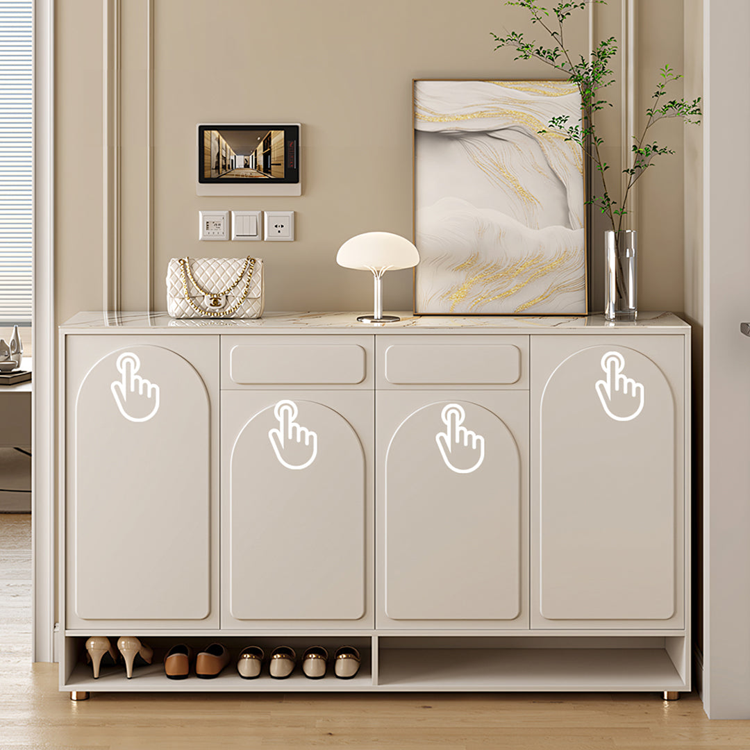 Ingrid Wall Shoe Cabinet, Shoe Storage, Cream Wood