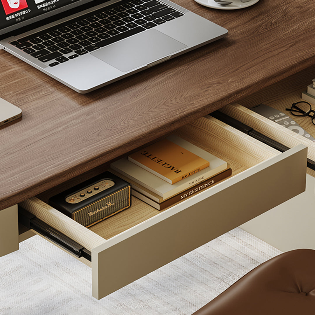 Watson Office Desk With Drawers, Solid Wood