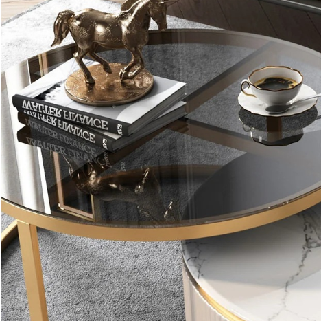 Bell Nesting Coffee Table, Glass