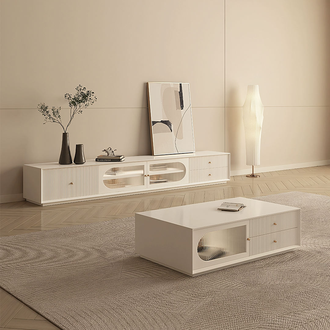 Davinia TV Stand, Davinia Living Room Set, White-Ritconcept-Rit Concept