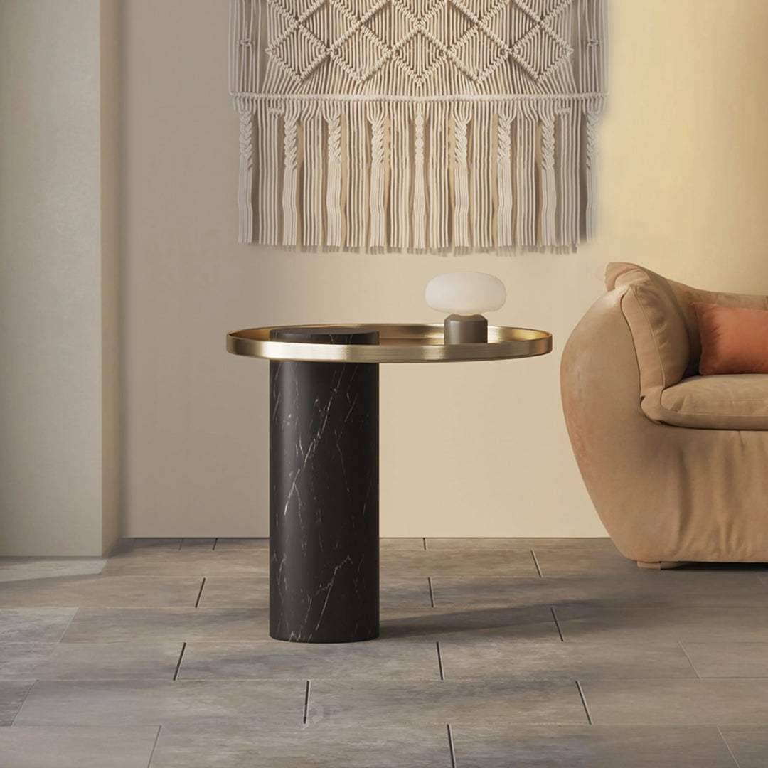 Eugene Side Table, Marble & Stainless Steel