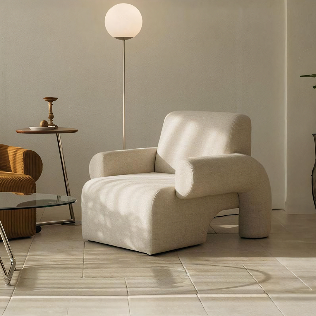 Giacinta 7-Shape Linen Armchair, Single Sofa