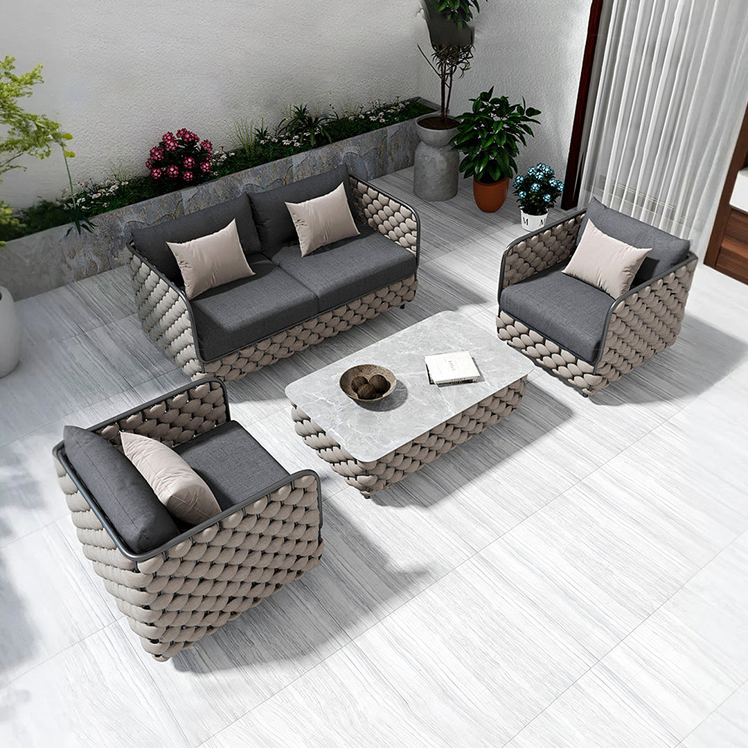 Ginny Rattan Outdoor Sofa Set, Outdoor Furniture