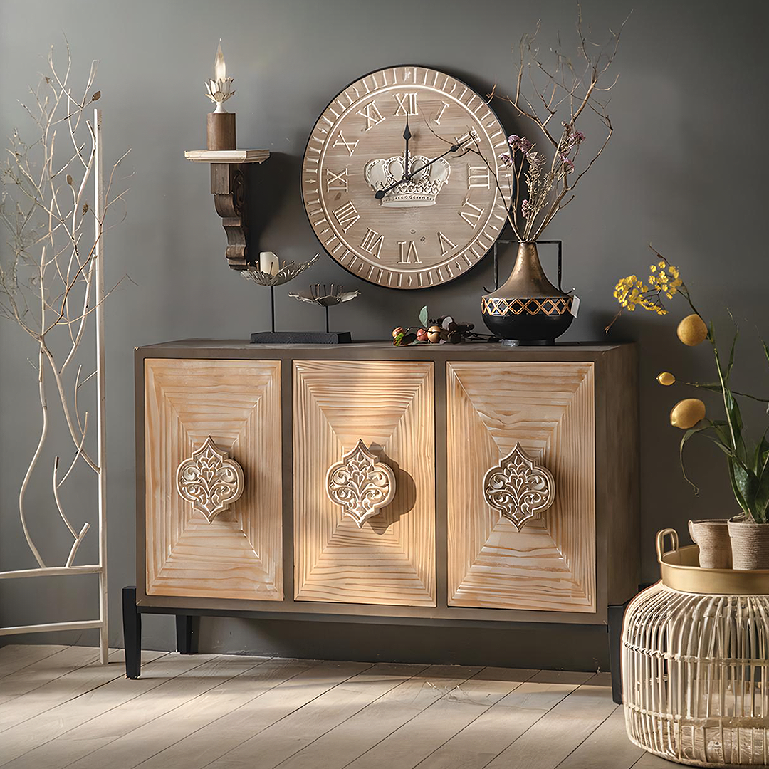 Hades Mid Century Style Sideboard, Wood