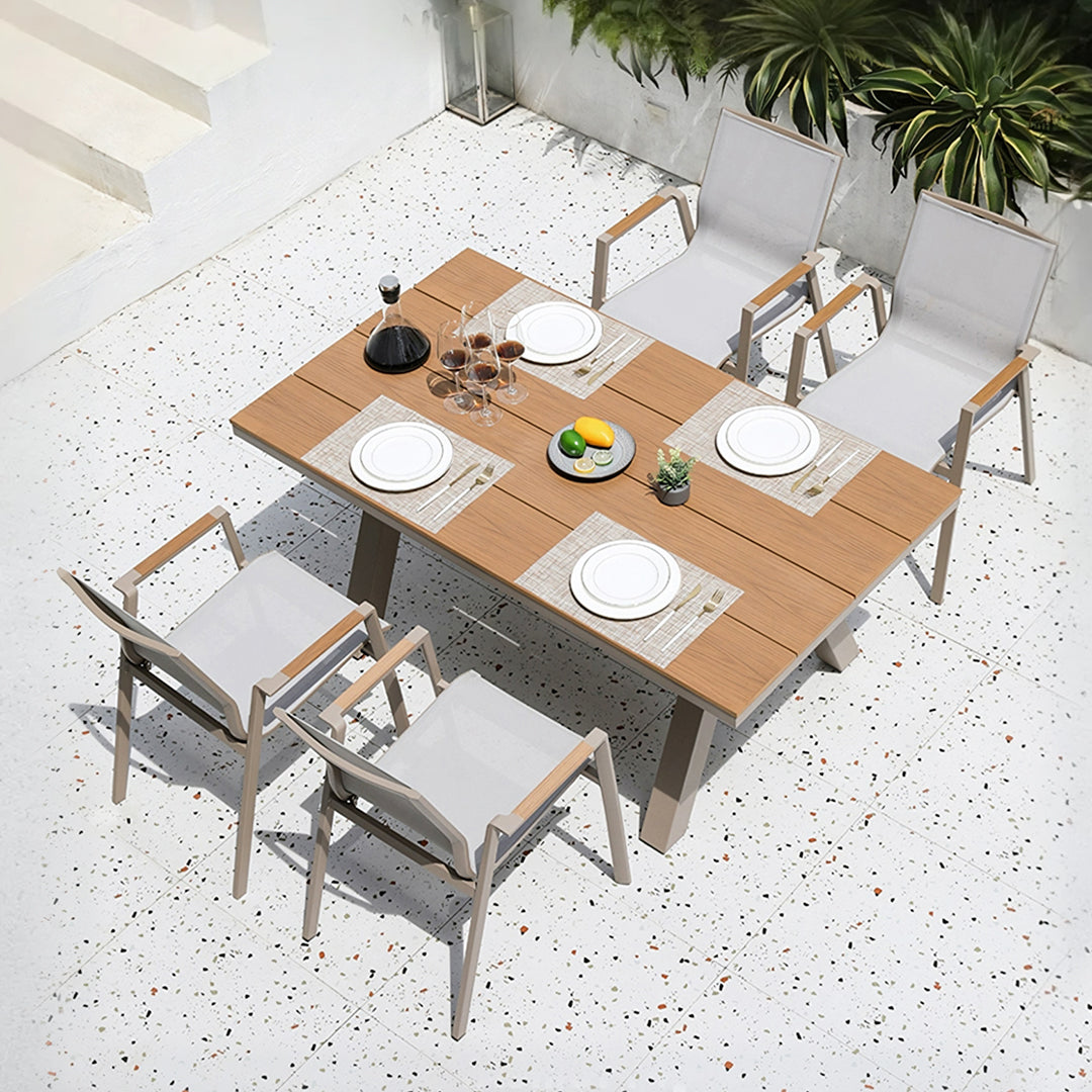 Kaitlyn L08 Outdoor Dining Chair Table Set