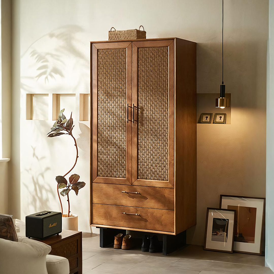 Kaylee Rattan Wardrobe, Wood