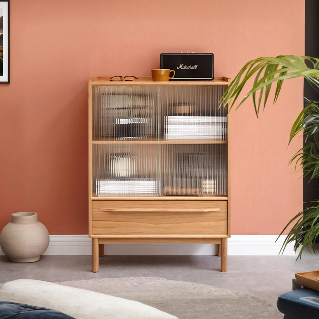 Laura Sideboard with Glass Door and Drawer, Oak