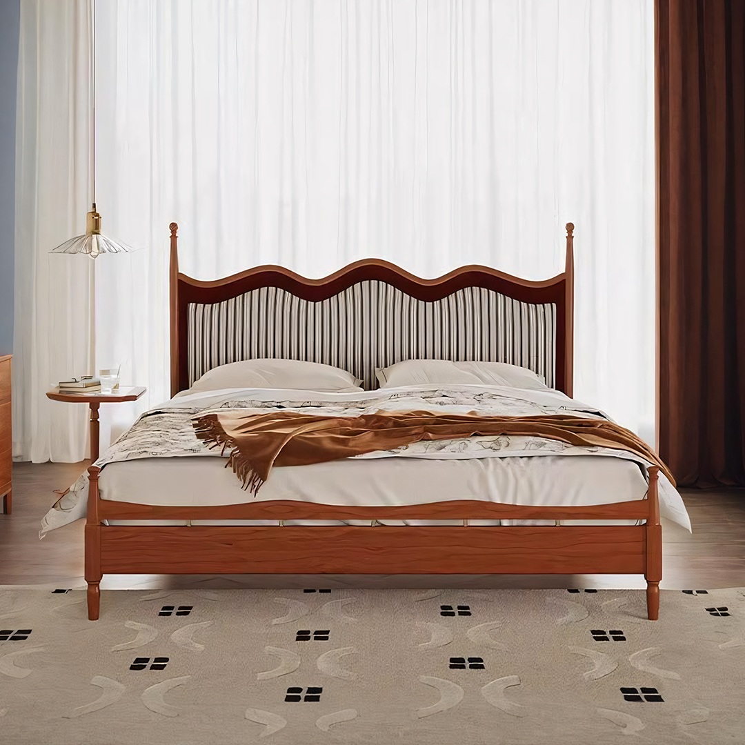 Liam Super King Size Bed, Wood