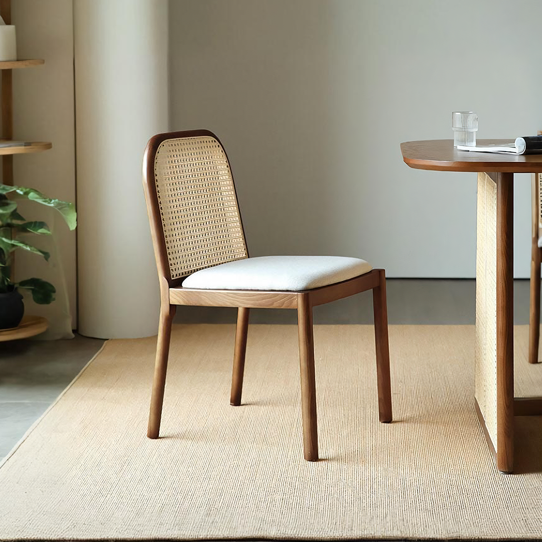 Lucile Rattan Dining Chair, Ash Wood-Rit Concept-Rit Concept