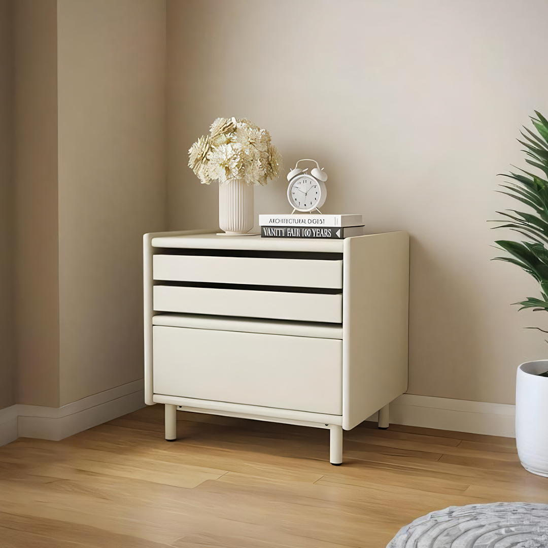 Luna Bedside Table Storage, Cream