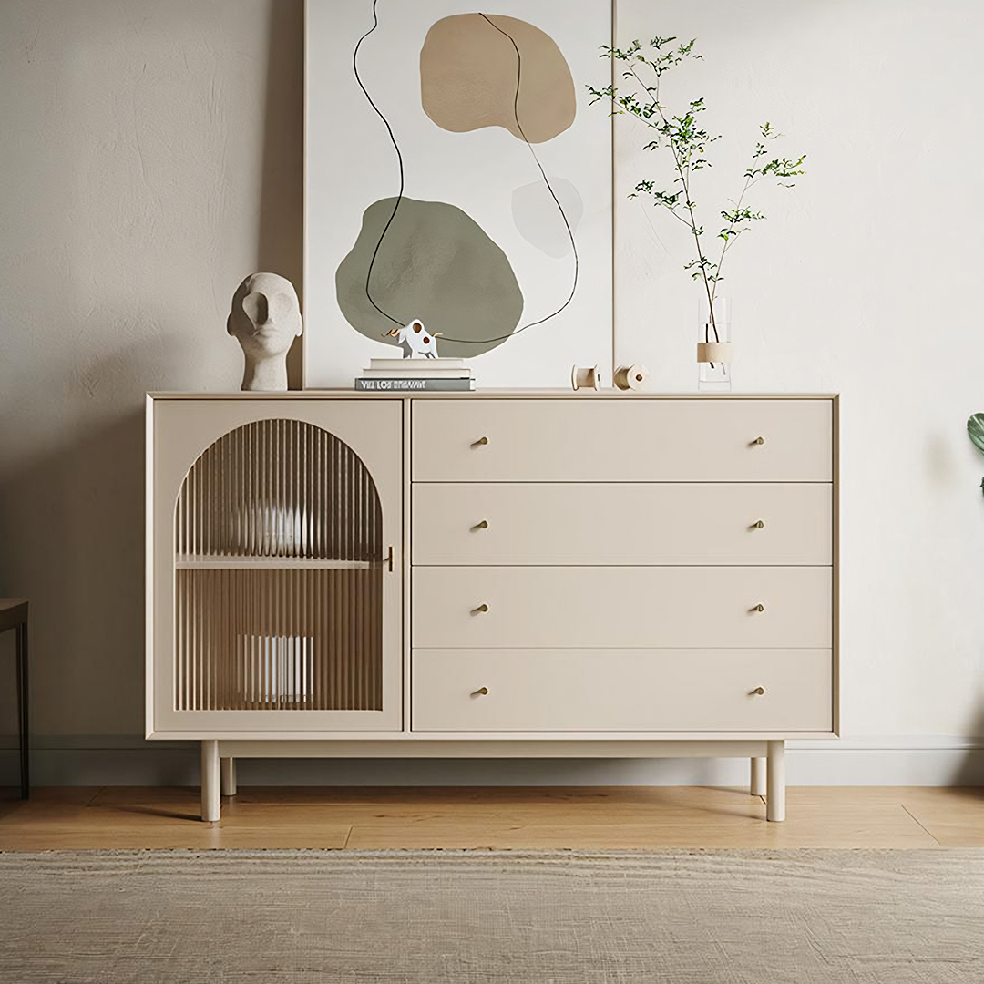 Meerveil Sideboard, One Glass Door With Four Drawers