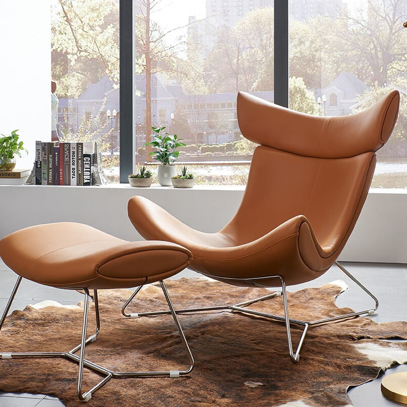 Imola Chair And Ottoman, Brown with Frame Base｜Rit Concept