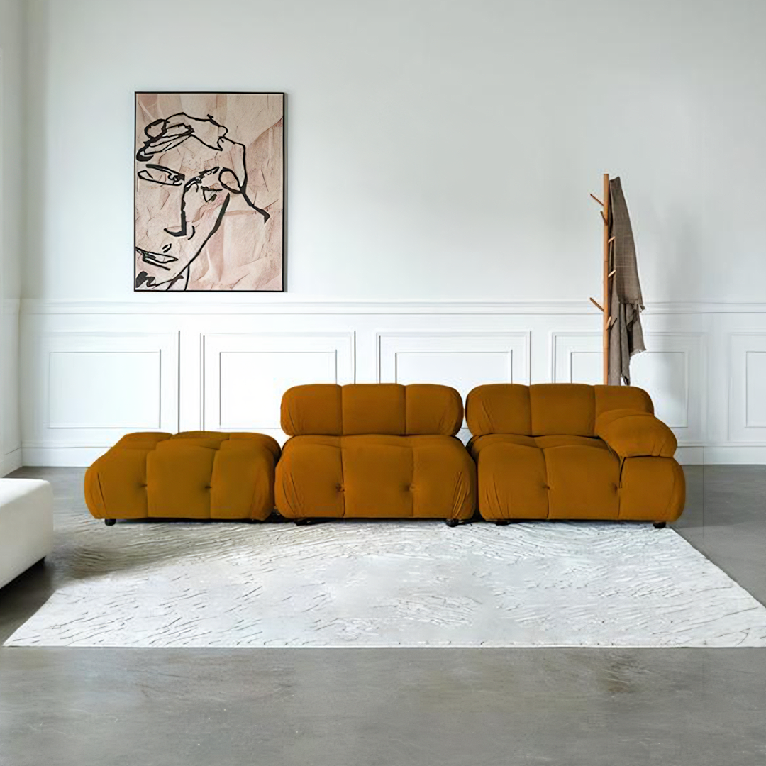 Orange B&B Camaleonda Style Sofa, Two Seater Sofa, Velvet