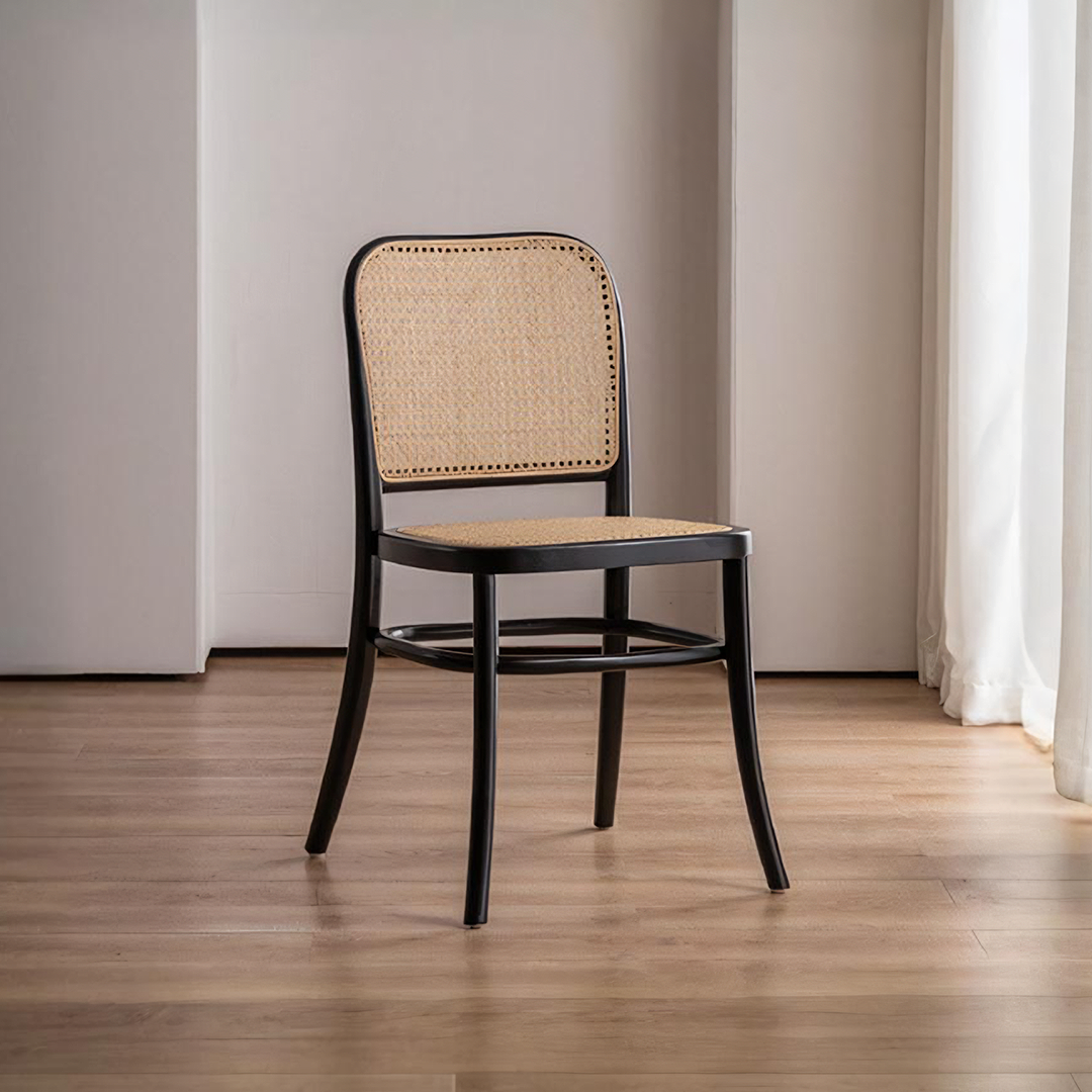 Renee Rattan Dining Chair, Black