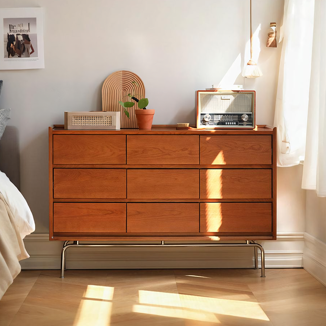 Sam Drawer Cabinet, Cherry Wood