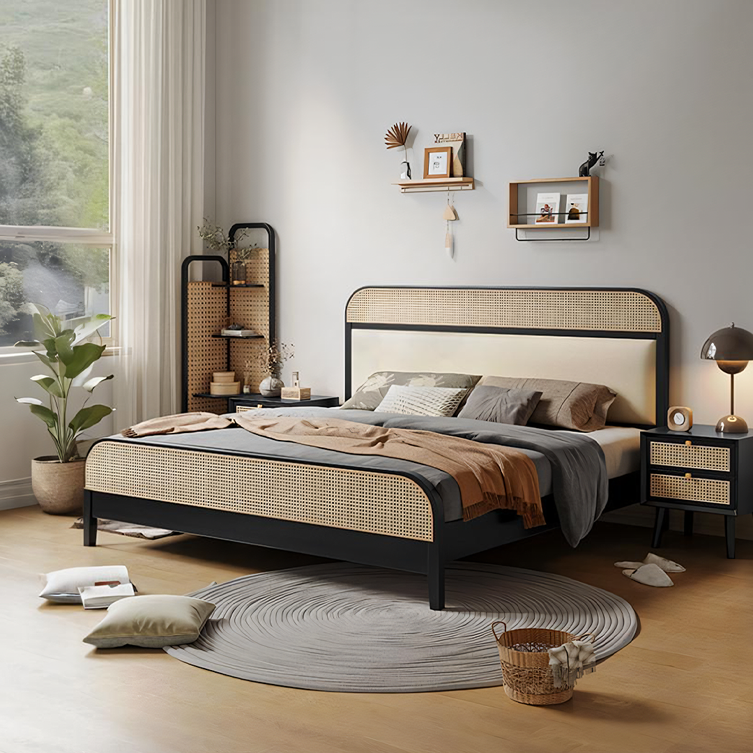 Ursula Rattan King Size Bed, With Storage, 150*190CM, Clearance-Rit Concept-Rit Concept