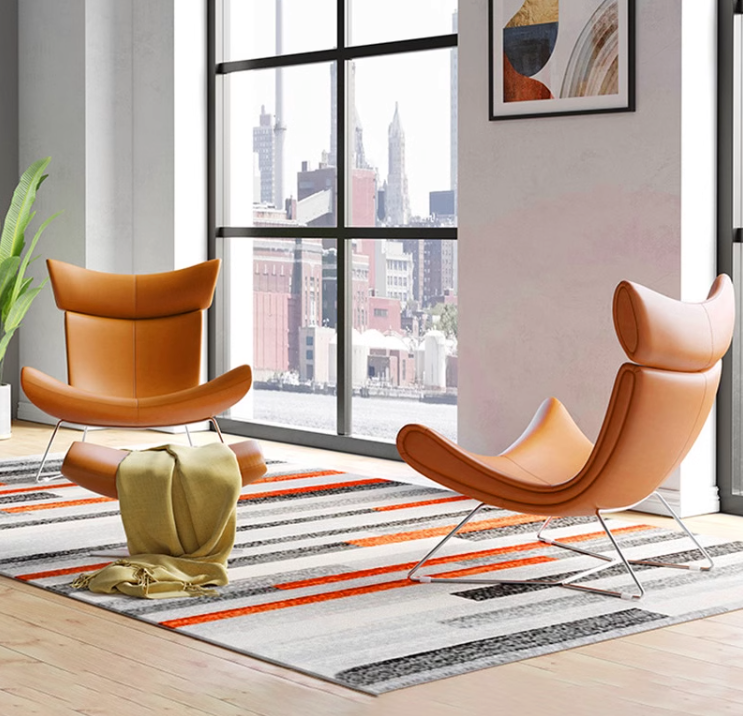 Imola Chair And Ottoman, Brown with Frame Base｜Rit Concept