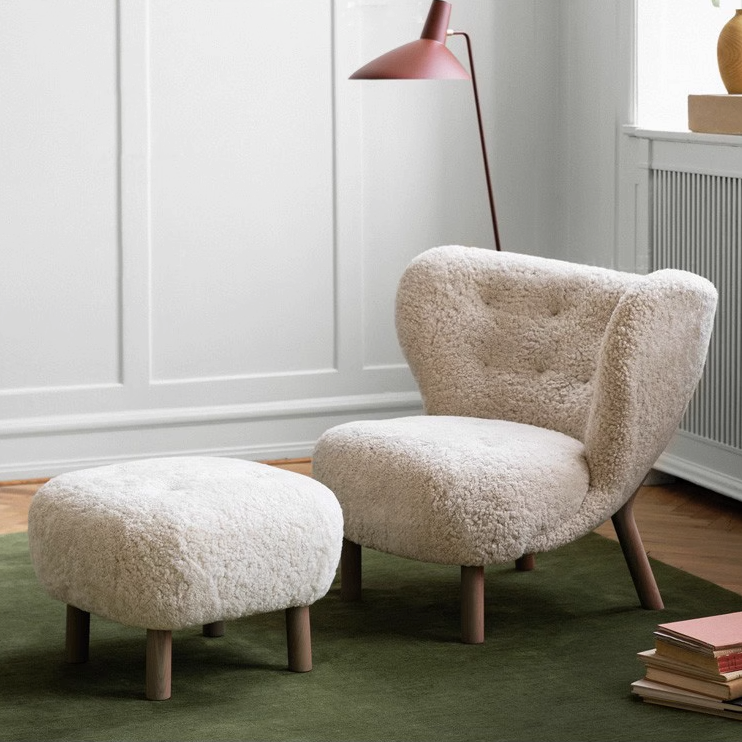 Fitz Armchair, White Wool｜Rit Concept