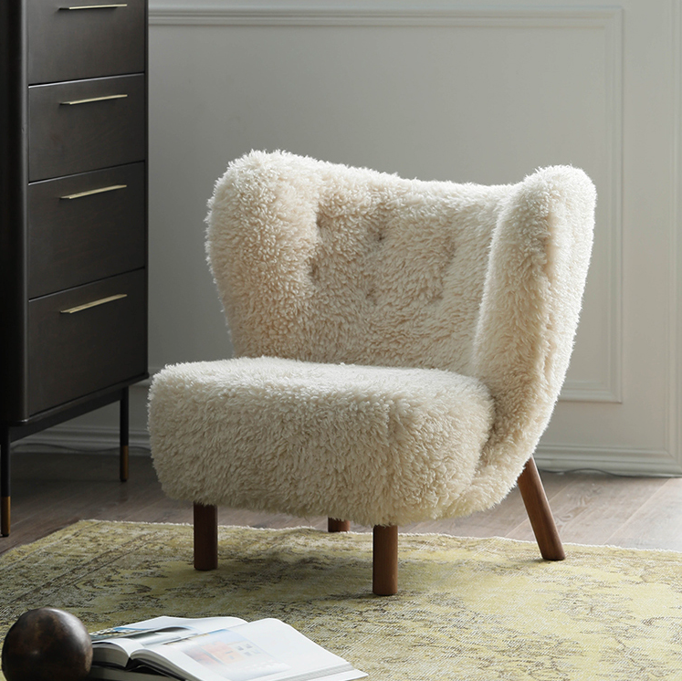 Fitz Armchair, White Wool