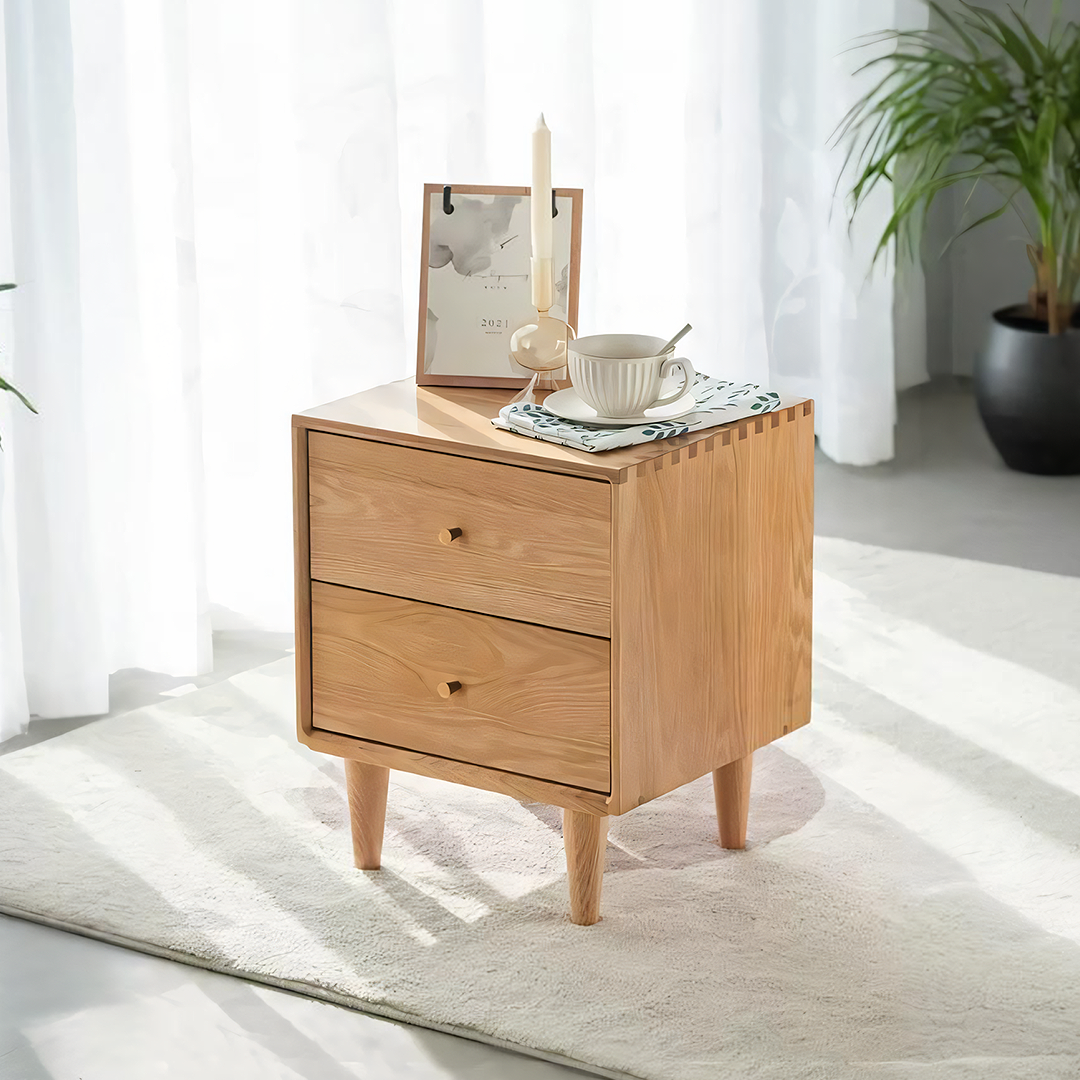 Waktravel Bedside Table, Solid Wood