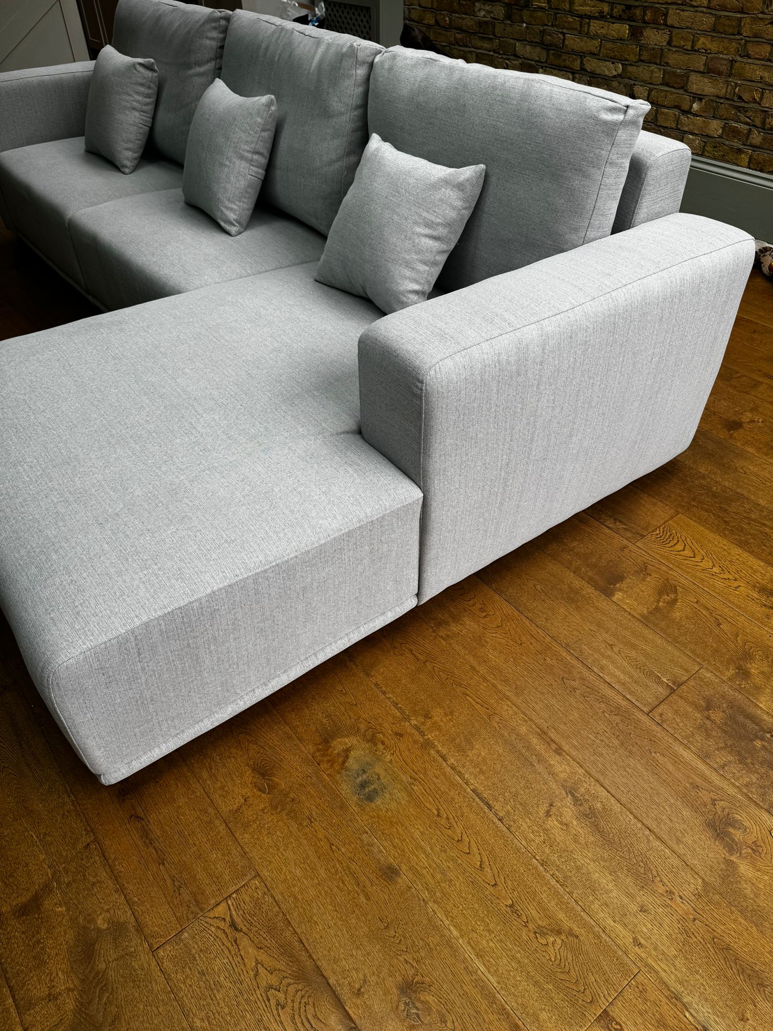 Koch Three Seater Corner Sofa, Linen, Clearance