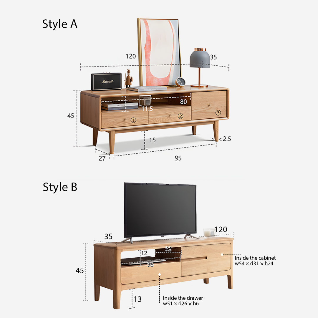 Corona TV Stand, Oak