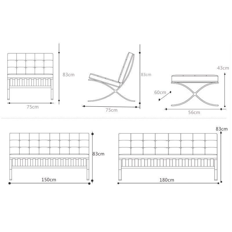 Barcelona Chair And Ottoman, Armchair｜Rit Concept