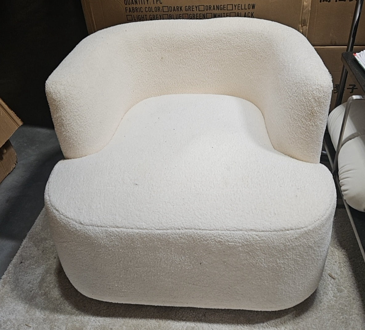 Jaotoo Armchair, White/Boucle, With Stains For Display