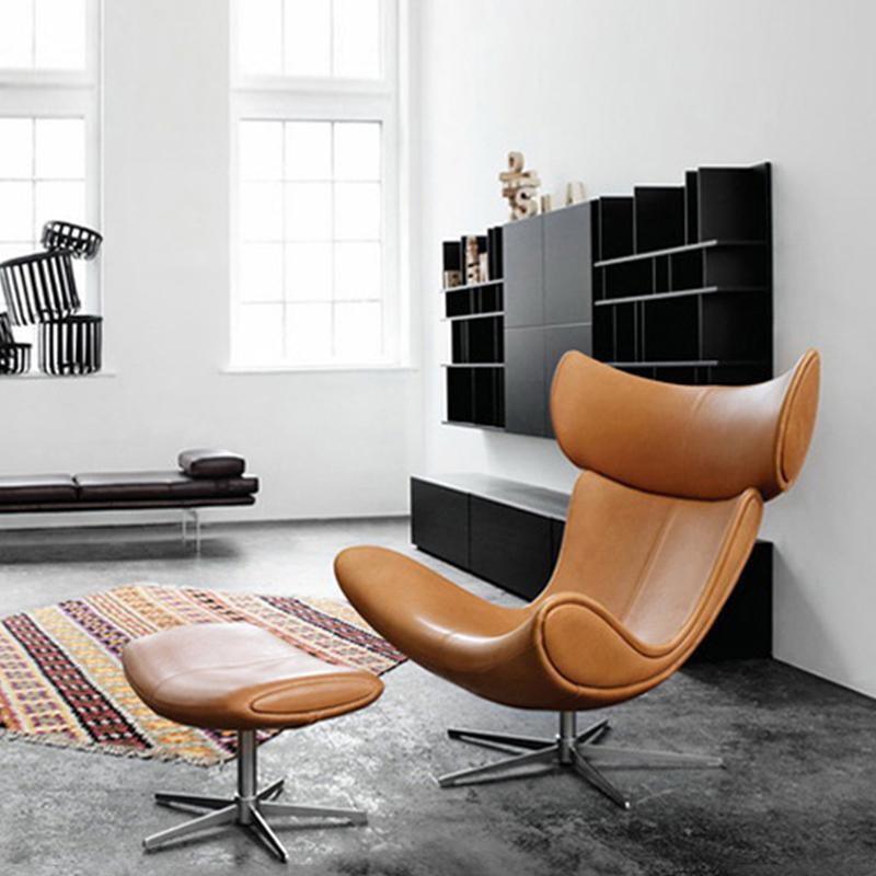 Imola Chair And Ottoman, Brown with Star Base, Clearance｜Rit Concept