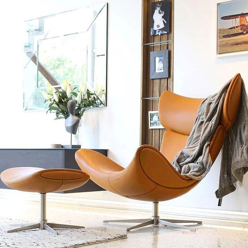 Imola Chair And Ottoman, Brown with Star Base, Clearance｜Rit Concept