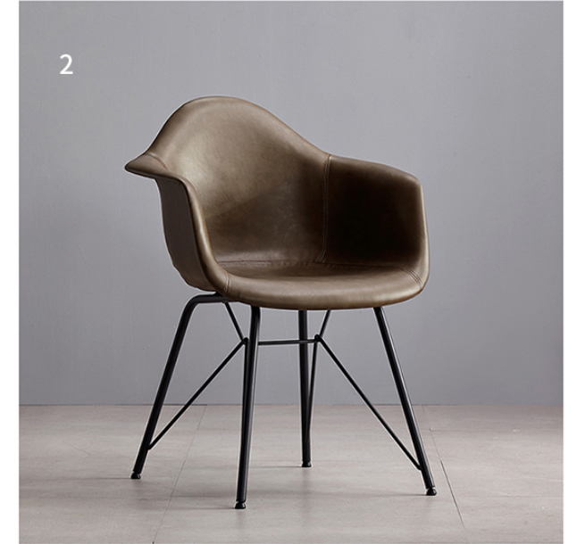 Lilliana Dining Chair, Brown-Rit Concept-Khaki-PU Leather-Rit Concept