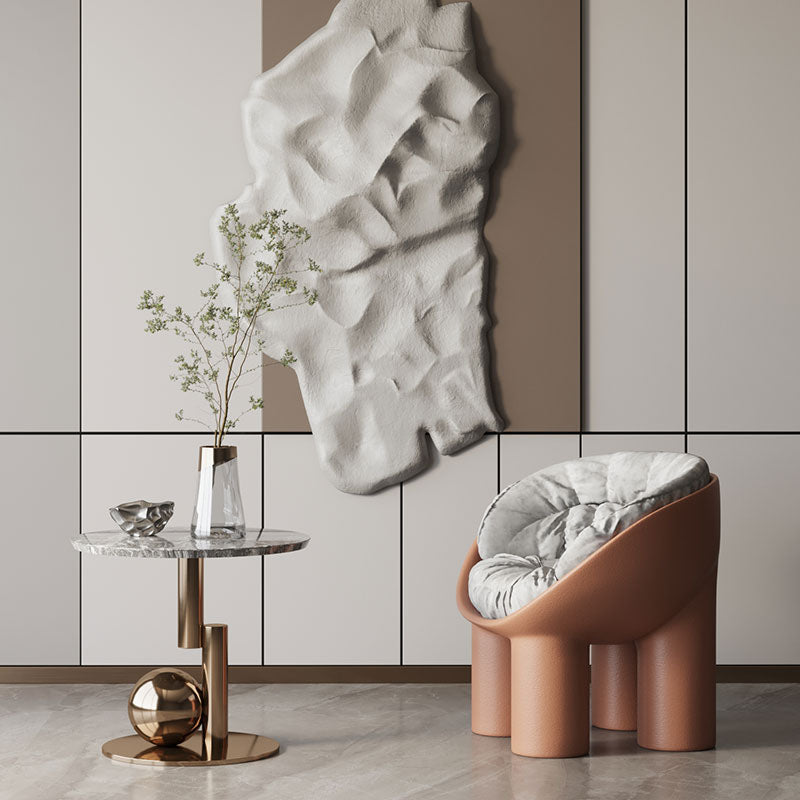 Hulda Fiberglass Armchair With Cushion, Brown｜Rit Concept