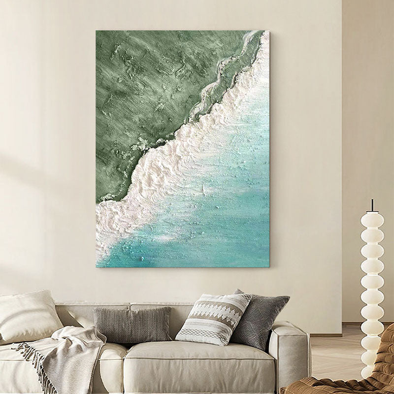 White Coastline Framed Wall Art Print Multiple Size｜Rit Concept