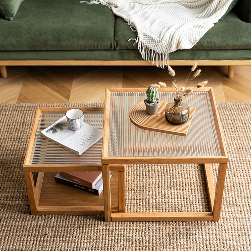 Iggy Nesting Wooden Coffee Table Set, Glass & Solid Wood-Rit Concept-Rit Concept