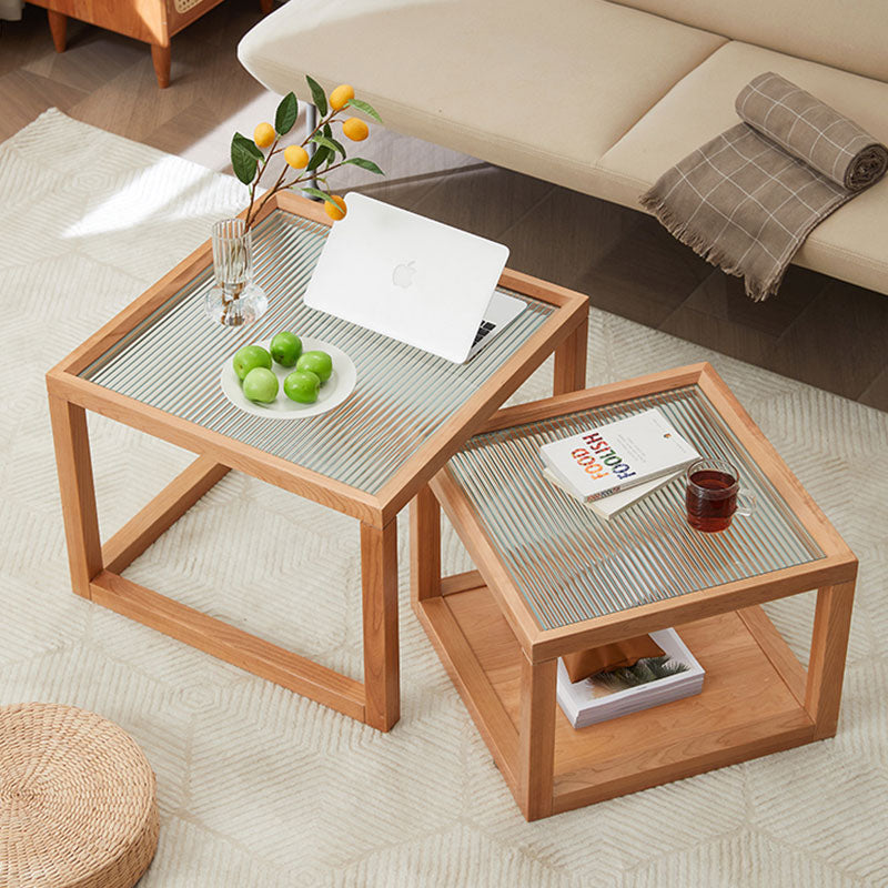 Iggy Nesting Wooden Coffee Table, Glass｜Rit Concept