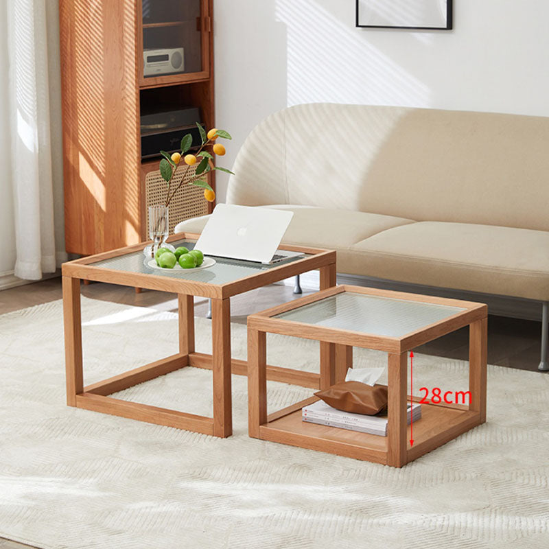 Iggy Nesting Wooden Coffee Table Set, Glass & Solid Wood-Rit Concept-Rit Concept