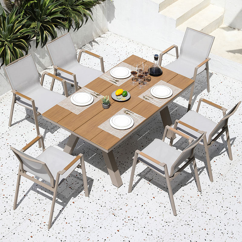 Kaitlyn L06 Outdoor Dining Table Set, Grey, Garden｜Rit Concept