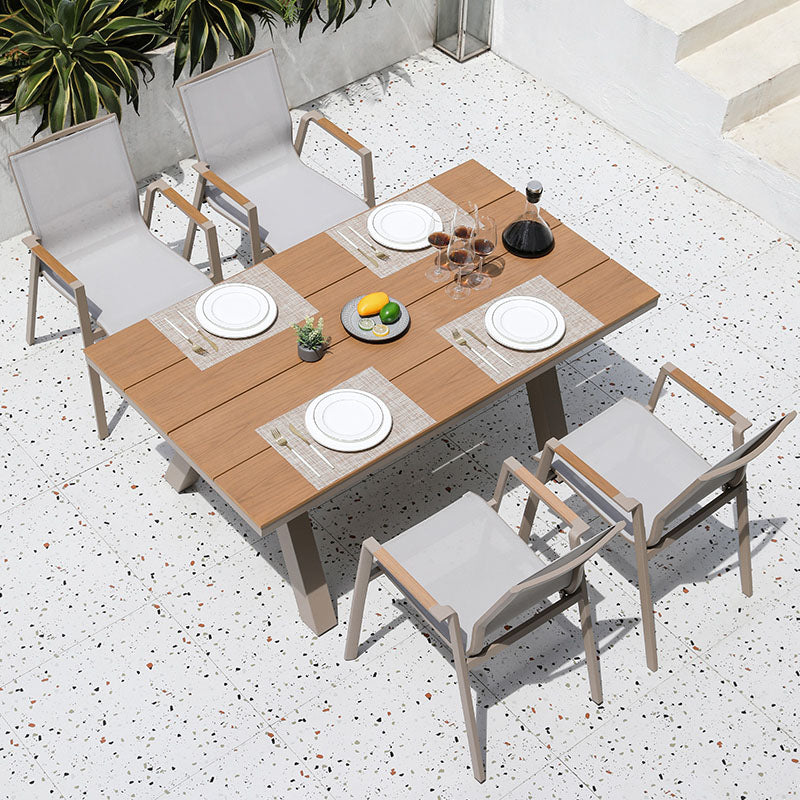 Kaitlyn L06 Outdoor Dining Table Set, Grey, Garden｜Rit Concept