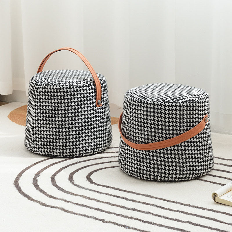 Houndstooth Round Footstool｜Rit Concept