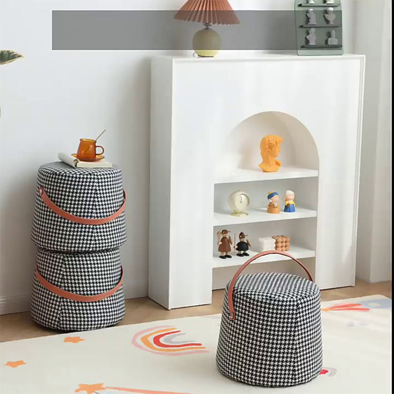 Houndstooth Round Footstool｜Rit Concept