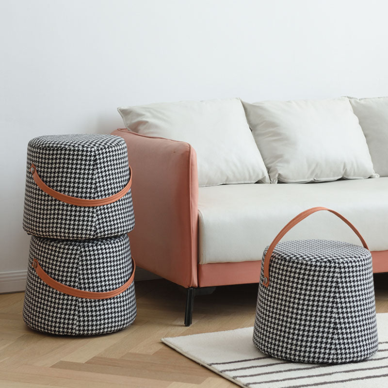 Houndstooth Round Footstool｜Rit Concept