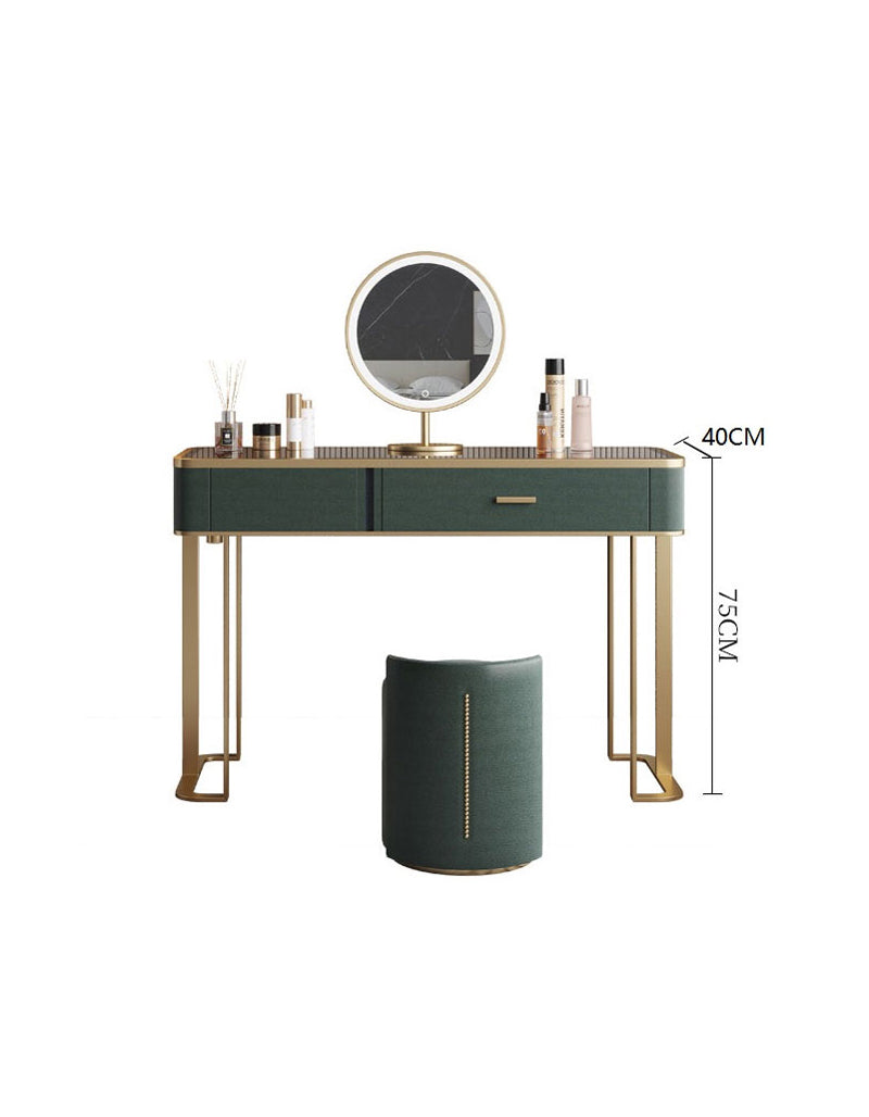 Casey-Lee Dressing Table with Mirror, Builtin Storage Box｜Rit Concept