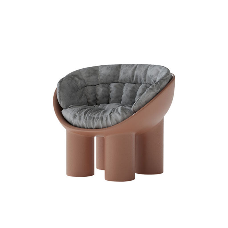 Hulda Fiberglass Armchair With Cushion, Brown｜Rit Concept