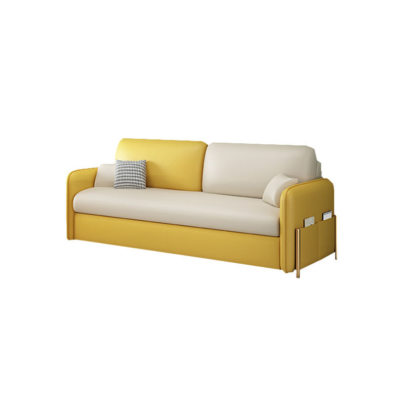 Burke Two Seater Sofa Bed, Yellow and White｜Rit Concept